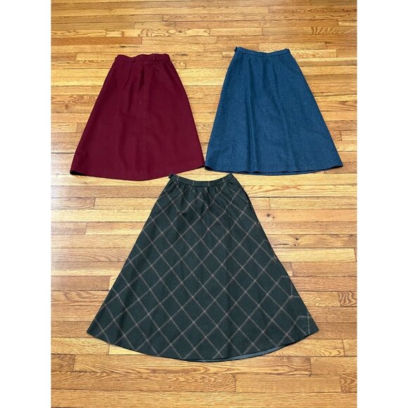 Vintage Talbots Size 4 Wool Tweed A-line High Waist Midi Skirt *Lot of 3* Modest - Picture 8 of 14
